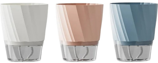 미소로운 자동급수 화분 3종 세트, 화이트, 핑크, 블루, 1세트