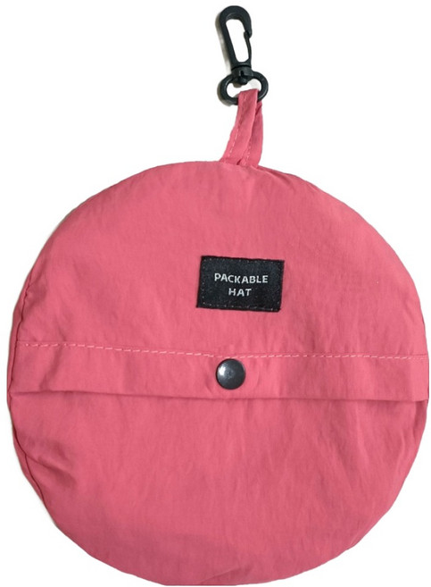 디스티프 경량 아웃도어 접이식 버킷햇, 로즈레드