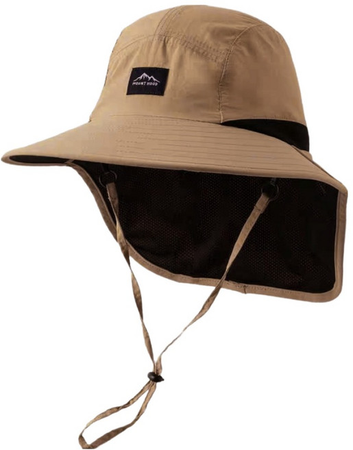 디스티프 캠핑 낚시용 아웃도어 넥커버 모자, 카키베이지