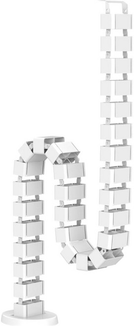 플랜티엠 플렉시스팟 자바라 수직 전선 케이블 정리 덕트, 화이트, 1개