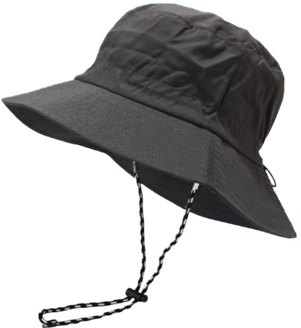 D'STIFF 輕量戶外可折疊漁夫帽, 深灰色