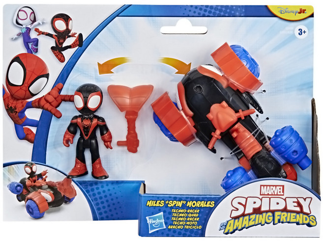 MARVEL 漫威 蜘蛛人與他的神奇朋友們 3吋 Miles 人物及載具, 混合顏色, 1個