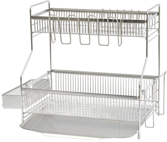 무디타 304 스텐 모노라인 식기건조대 와이드형, 1개, 2단