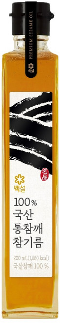 백설 국산 통참깨 참기름, 1개, 200ml