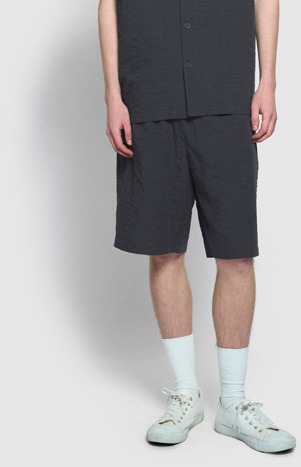 JAJU 男士人造絲棉質泡泡紗五分睡褲