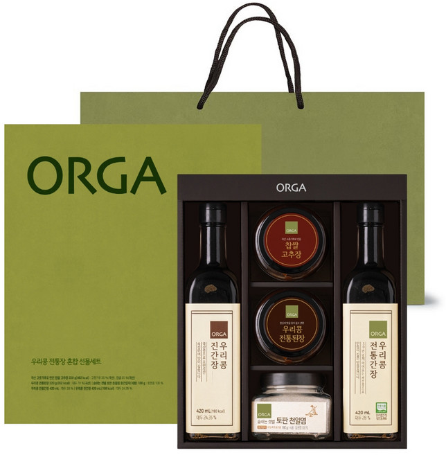 올가홀푸드 우리콩 전통장 선물세트 + 쇼핑백, 1세트
