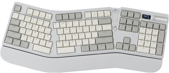 지클릭커 오피스프로 뉴트로 로우프로파일 풀윤활 블루투스 인체공학 무선 기계식 키보드, 레트로그레이, EK700, 제조사축