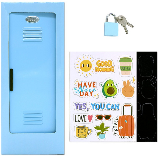 팝콘F&T 시크릿 미니 캐비넷, 블루, 1개