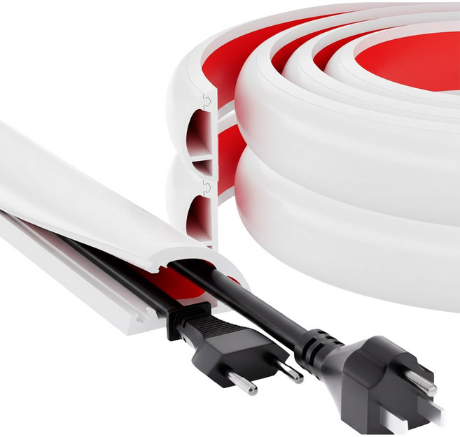 라노홈 클립형 소프트 케이블 몰딩, 3개, 화이트