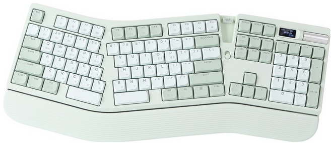 지클릭커 오피스프로 뉴트로 로우프로파일 풀윤활 블루투스 인체공학 무선 기계식 키보드, 그린라이트, EK700, 제조사축