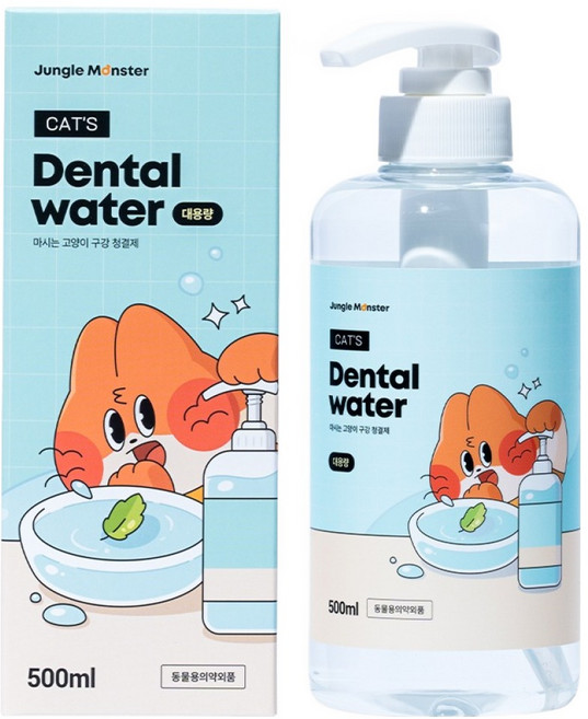 정글몬스터 캣 대용량 덴탈워터, 500ml, 1개
