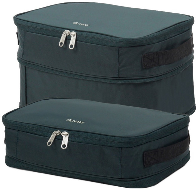 OLIVING 旅行用壓縮收納袋, 苔綠色, 2個