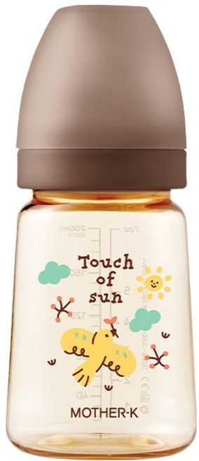 마더케이 베이직 PPSU 버디 무꼭지 젖병, 브라운, 1개, 180ml