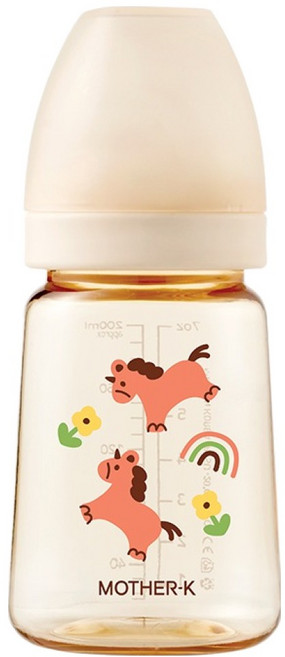 마더케이 베이직 PPSU 무꼭지 젖병, 유니콘, 180ml, 1개