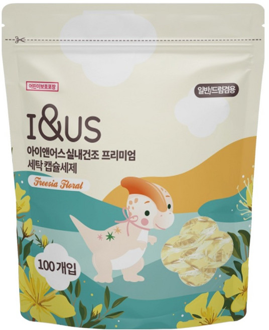 아이앤어스 실내건조 프리미엄 세탁캡슐세제 프리지아향, 100개입, 1개