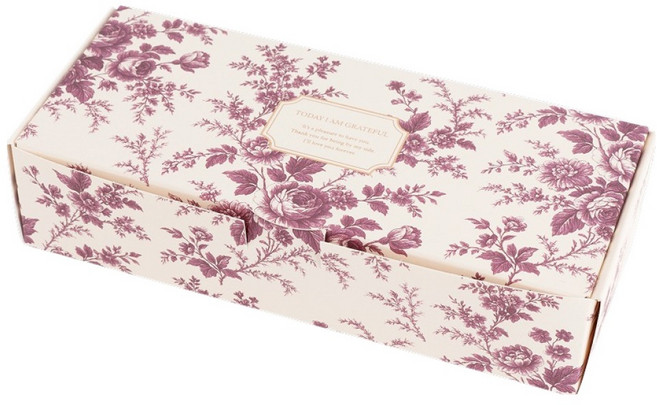 munid 玫瑰圖案長方形盒, 5個, 紅色