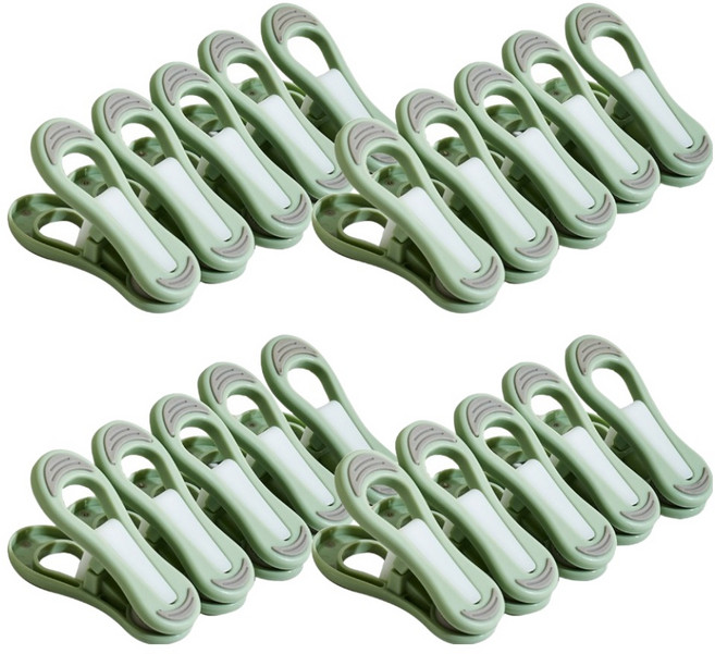 해피굿즈 다용도 손상없는 미끄럼방지 심플 빨래집게, 그린, 20개