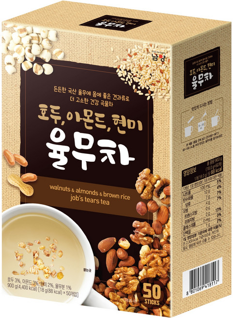 남양유업 호두 아몬드 현미 율무차, 18g, 50개입, 1개
