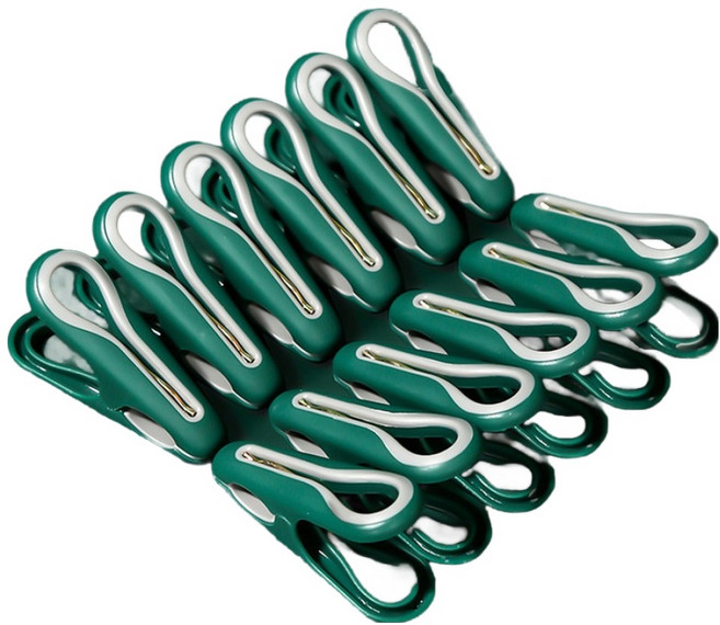 해피굿즈 강력고정 빨래집게, 그린, 12개