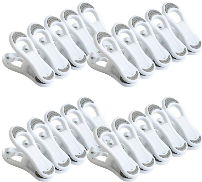 해피굿즈 다용도 손상없는 미끄럼방지 심플 빨래집게, 그레이, 20개