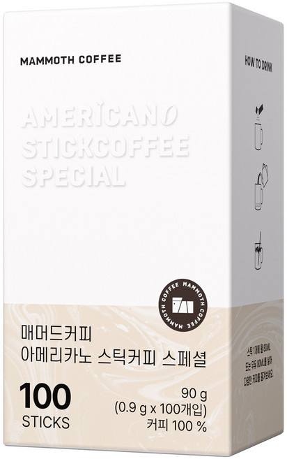 매머드커피 아메리카노 스페셜 스틱커피, 1개, 100개입, 900mg