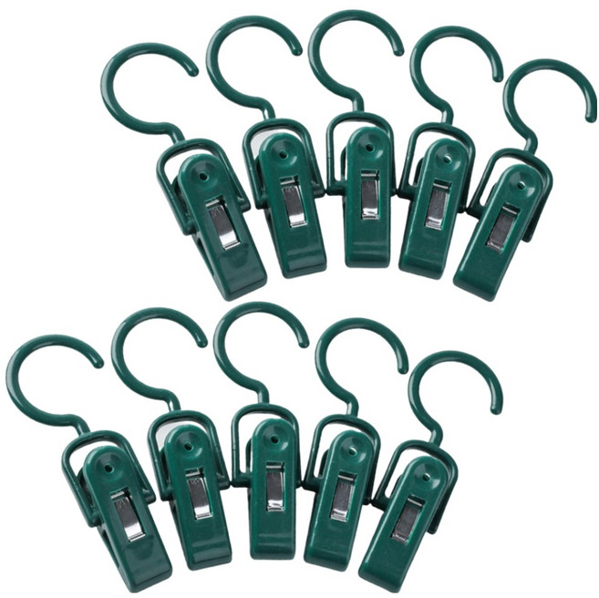 해피굿즈 고급 간편한 걸이형 빨래집게, 그린, 10개