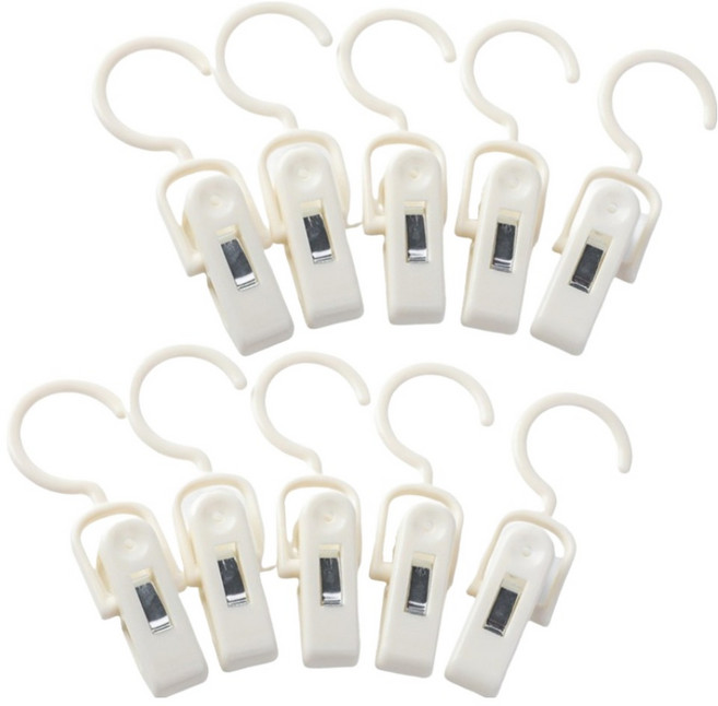 해피굿즈 고급 간편한 걸이형 빨래집게, 화이트, 10개