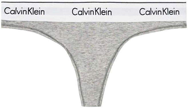 Calvin Klein 凱文克萊 underwear Cotton Bikini 女性丁字褲 寬鬆緊帶基本款, 灰色