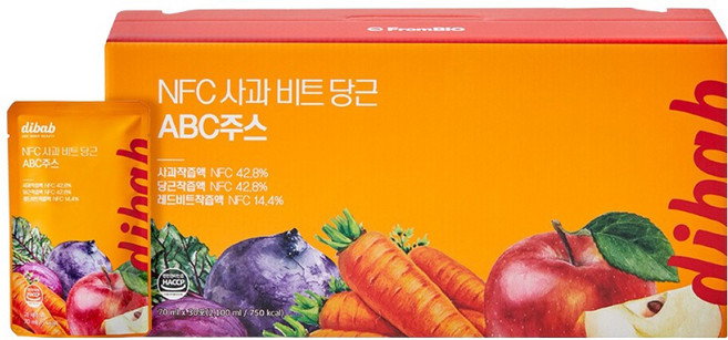 디밥 NFC사과비트당근 ABC주스, 70ml, 30개