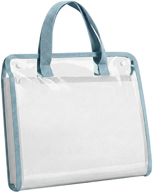 모던앳 손잡이 13칸 아코디언 파일 가방, 블루, 1개