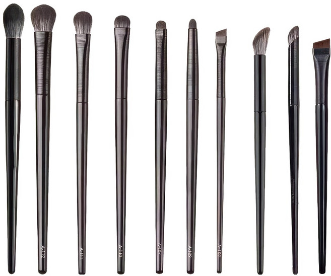 비앙티노 아이 메이크업 브러쉬 10종 세트 25BRS292, 1세트, 블랙
