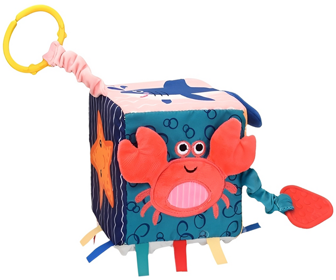 PLAYFUL TOYS 頑玩具 螃蟹立體安撫骰子, 混和顏色, 1個