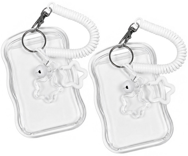 모던앳 학생증 키링 포토카드 케이스, 화이트, 2개