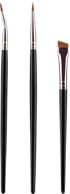 비앙티노 아이 메이크업 아이라인 브러쉬 3종 세트 25BRS290, 1세트, 골드블랙