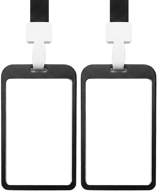 모던앳 메탈 목걸이 사원증, 블랙, 2개