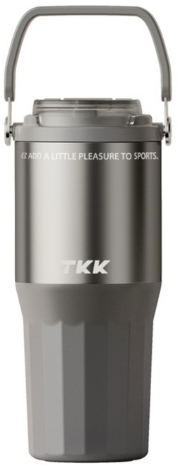 TKK 悅界316不鏽鋼雙飲口保溫拎拎杯, 金砂灰, 1個, 730ml