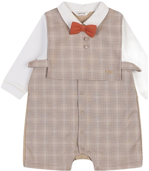 agabang 新生兒送禮用 體溫監測背心連身衣 + 領帶 + 禮品包裝 + 提袋組合