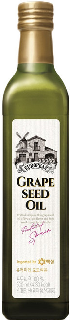 백설 유러피안 병입 포도씨유, 1개, 500ml