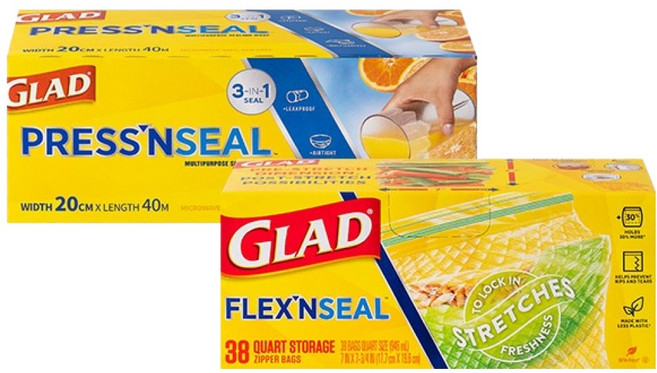 글래드 플렉스앤씰 늘어나는 지퍼백 일반 중형 38p + 매직랩 미니 40m 세트, 혼합, 1세트