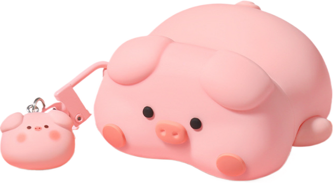 CASHCOO 귀여운 애플 에어팟 프로3 케이스 핑크 피기 + 피글렛 팬던트, 혼합색상, 1개