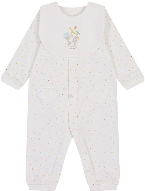 아가방 신생아용 선물용 면 루시수피마우주복 + 턱받이 + 포장 세트 + 쇼핑백