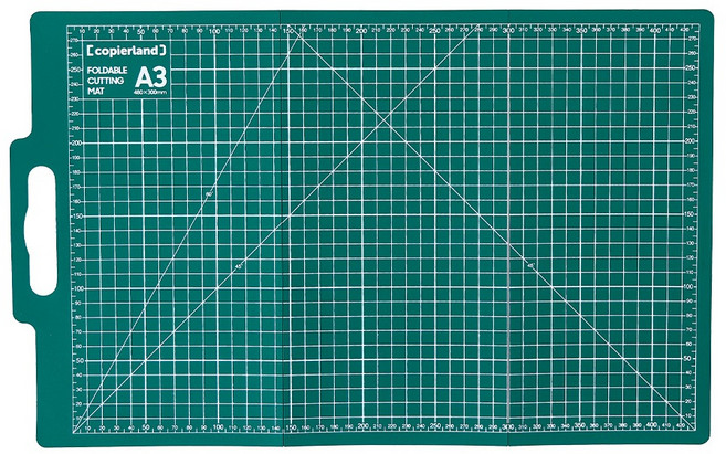 카피어랜드 PVC 5겹구조 2단 접이식 컷팅 매트 DCM-F03, 녹색