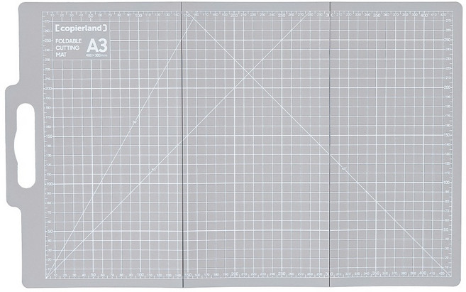 카피어랜드 PVC 5겹구조 2단 접이식 컷팅 매트 DCM-F03, 회색