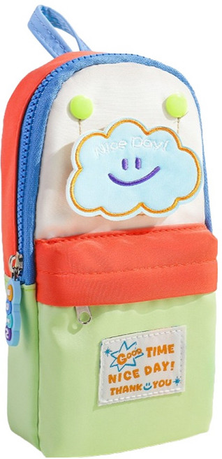 동아피엠에스 걸이형 미니백팩 필통, 스마일구름, 1개