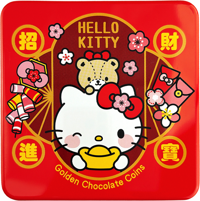 AMANDIER 雅蒙蒂 Hello Kitty招財進寶金幣巧克力風味糖, 39g, 1個