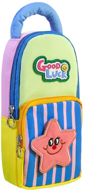 동아피엠에스 핸디형 미니백팩 필통, 블루그립, 1개