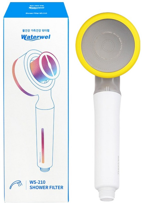 워터웰 수압상승 비타민 캡슐 필터 샤워기 헤드 WS-210, 1개, 화이트
