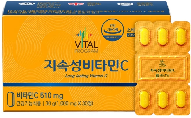 바이탈프로그램 지속성 비타민C 510 30g, 30정, 1개 - 쿠팡