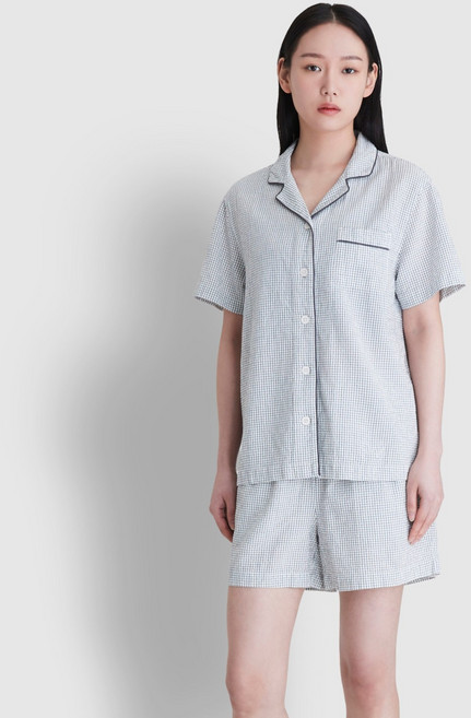 JAJU 여성용 코튼 레이온 3부 파자마 상의 하의