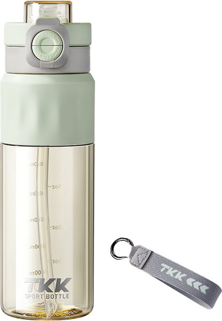 TKK 超凡雙飲運動水壺 附加寬提繩, 晴水綠, 1個, 800ml